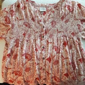 Knox Rose Floral Smocked Blouse